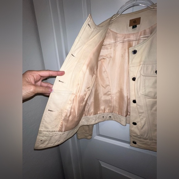 Lauren Ralph Lauren Lambskin Leather Jacket Size 12 - Picture 10 of 15